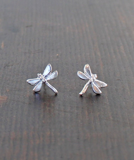 Suzie Blue Silver Plated Dragonfly Stud Earrings - Louise's Jewellery Box