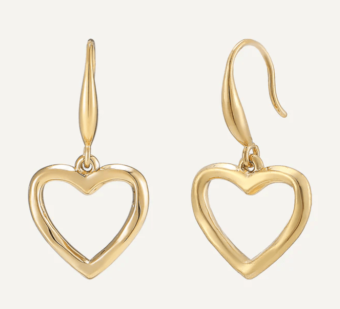 Sweetheart Heart Earrings In Gold - Louise's Jewellery Box