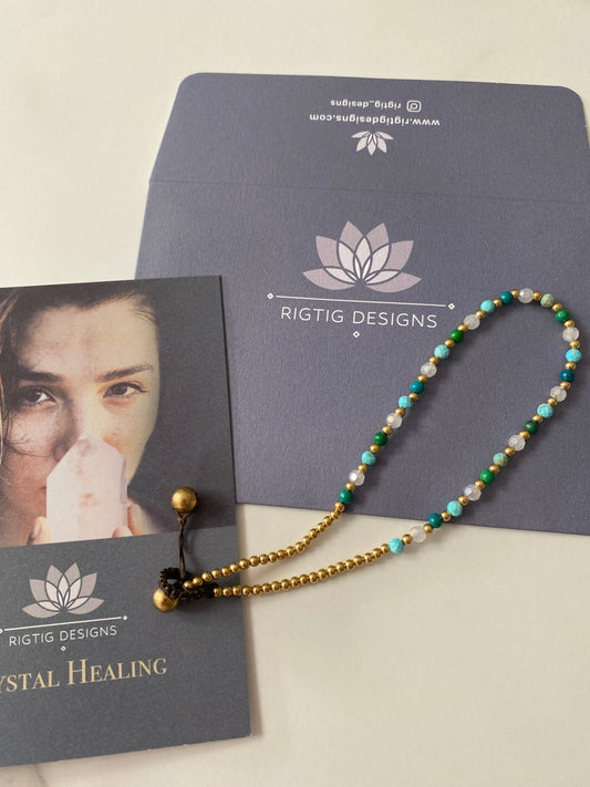 Turquoise Crystal Healing Anklet for Luck - Louise's Jewellery Box