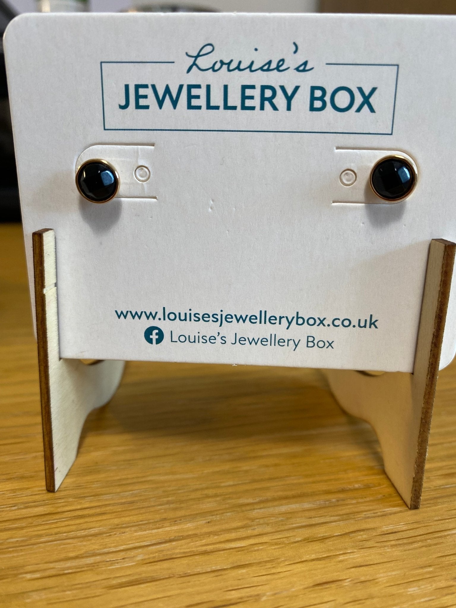 Venus Black Spinel Stone Studs In Gold Plating - Louise's Jewellery Box