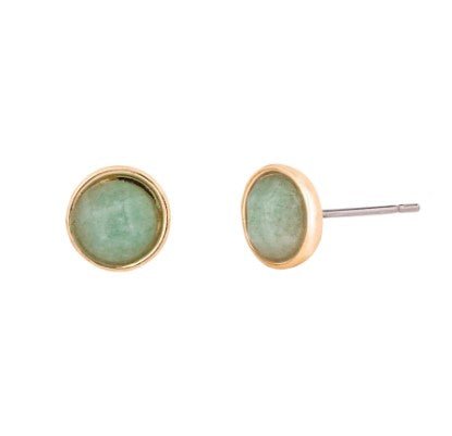 Venus Crysoprase Stud Earrings in Gold Plate - Louise's Jewellery Box