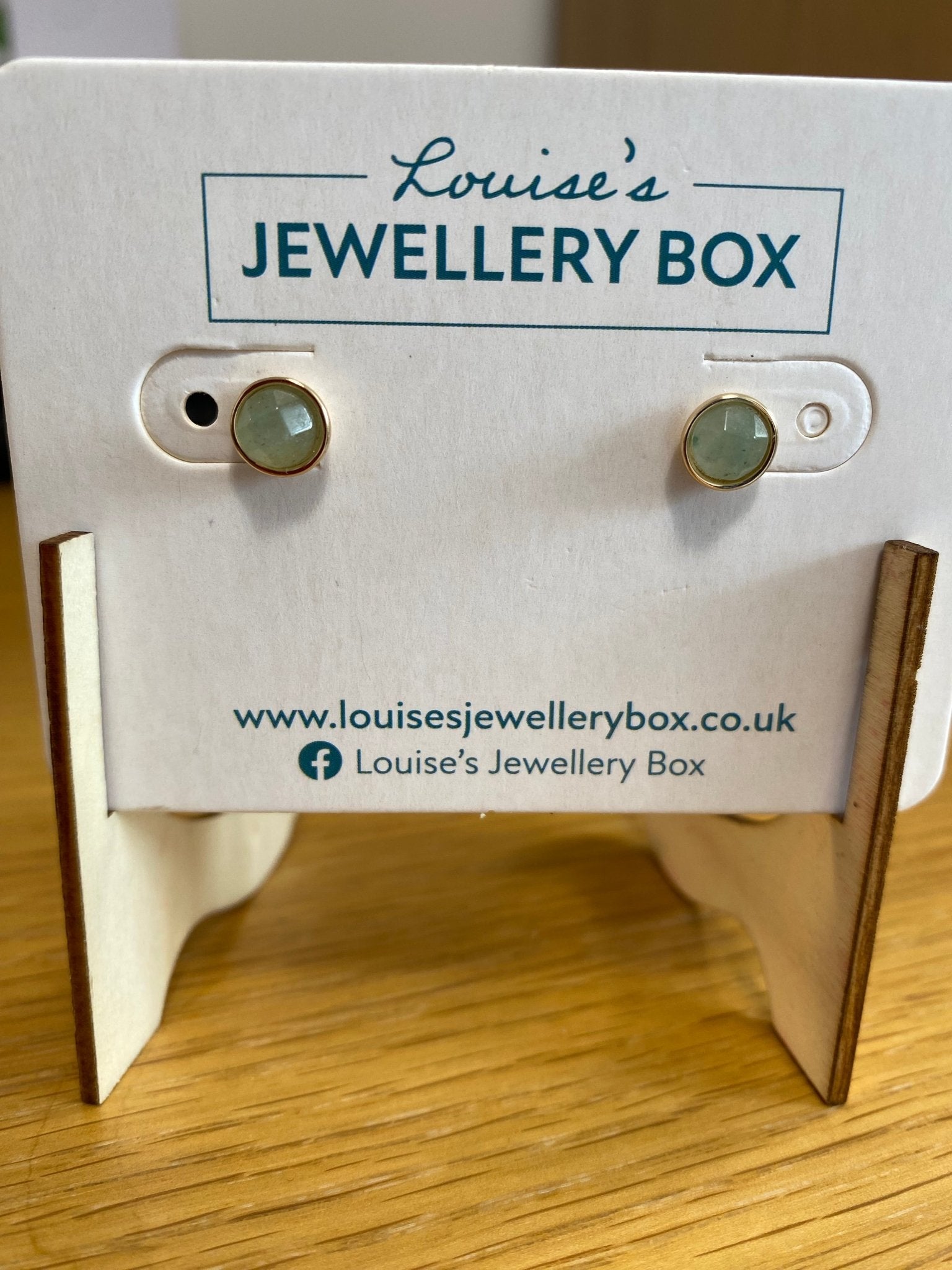 Venus Crysoprase Stud Earrings in Gold Plate - Louise's Jewellery Box