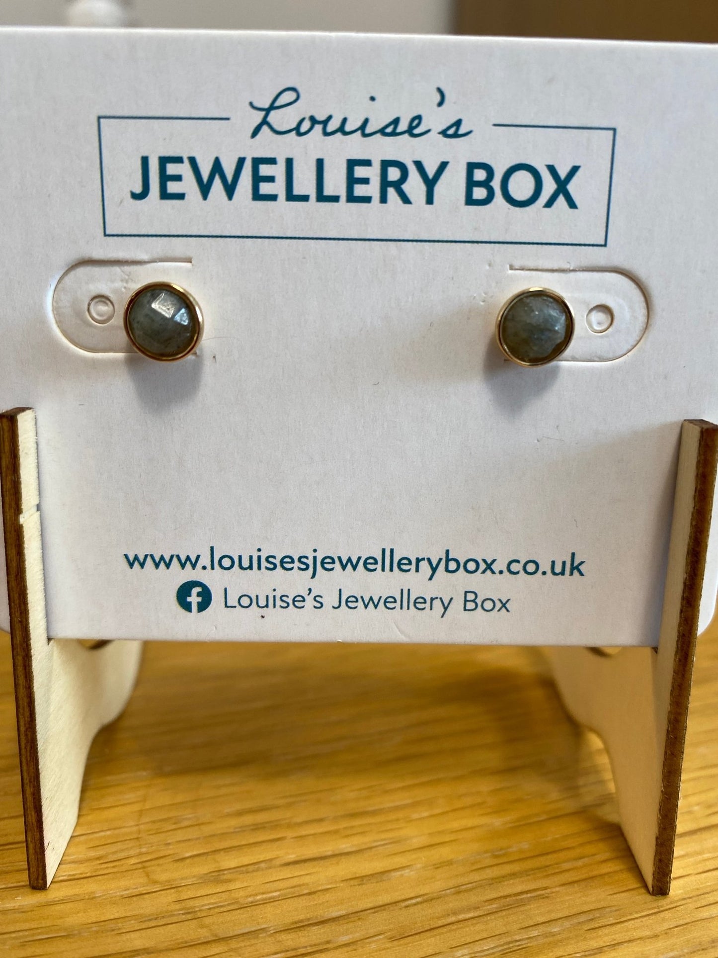 Venus Labradorite Earrings in Gold Plate - Louise's Jewellery Box