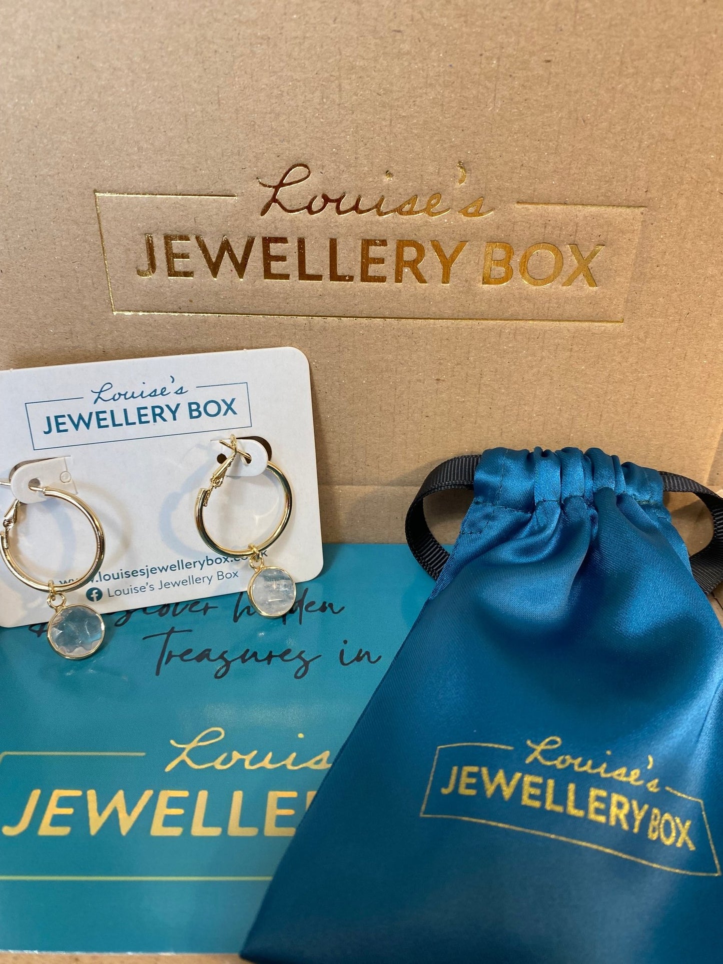 Venus Lever Arch Earrings in Gold Plate and Moonstone - Louise's Jewellery Box