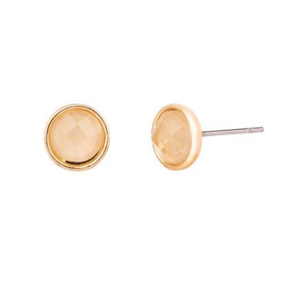 Venus Moonstone Stud Earrings in Gold Plate - Louise's Jewellery Box
