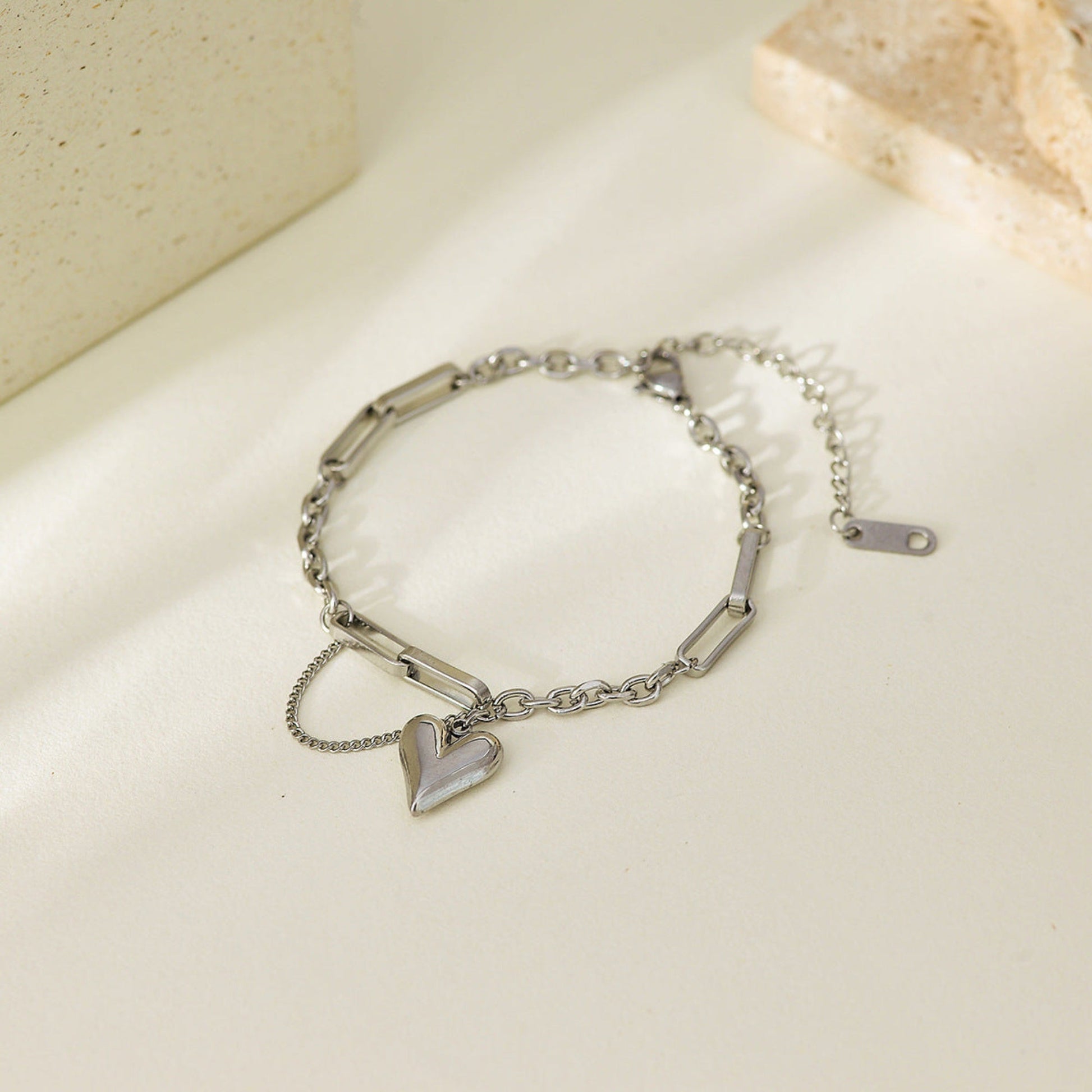 Waterproof Silver Heart Bracelet - Louise's Jewellery Box