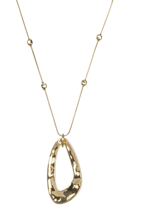 Zaha Contemporary Long Gold Plated Necklace - Louise's Jewellery Box